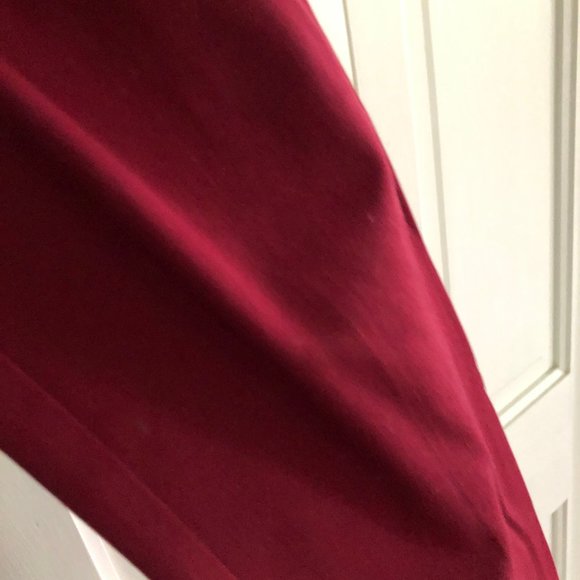 Stretch // Extensible Dark Red Ankle Pants - Picture 3 of 3